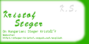 kristof steger business card